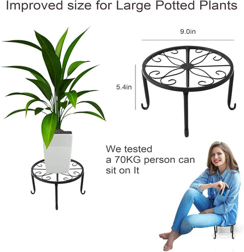Plant Stand Indoor Outdoor,Metal Plant Stand Sets of 3,Corner Black Plant Stand,small Plant Holder,Plant Pot Holder stand,Potted Plant Stand,Flowe...