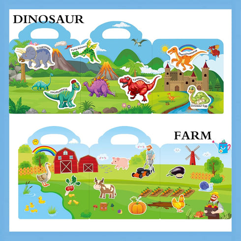 NIDEZON Sticker Activity Books Set for Toddlers, Reusable Sticker Book for Kids, Window Clings Educational Stickers Toy Birthday Gifts for Kids Ch...