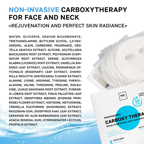 Name Skin Care Korean Carboxy CO2 Therapy Face & Neck Mask Set of 2 - Hydrating Oxygen Carboxytherapy Skincare Sheet Masks - Moisturizing Anti Agi...