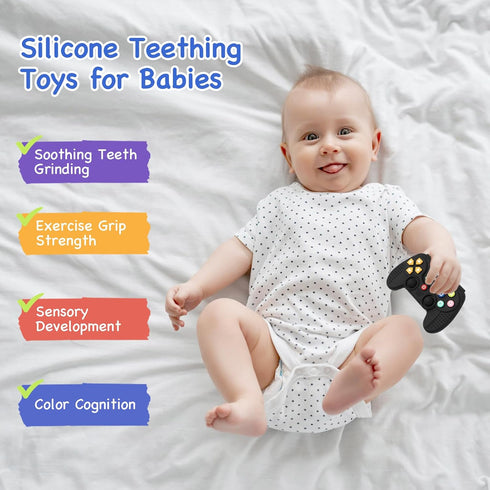 Silicone Teethers for Babies 0-6 Months, Teething Toys for Babies 6-12 Months, Baby Remote Control Toy, Infant Toys 0-3 Months, Sensory Chew Toys,...