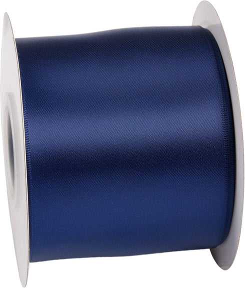 3" wide Double Face Satin Ribbon 25 Yards (370-Navy Blue?, Set for Bow, Party Decor, Sewing Applications, Wedding and Craft...