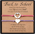 YELUWA 2 Pcs Back to School Gift, First Day of School Gift, Lovely Charm Bracelets Set for Daughter/Son from Mother Mommy and Me Jewelry with Gift...