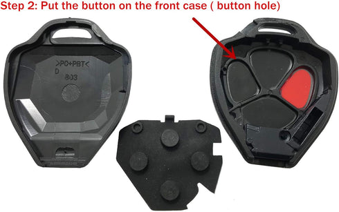 Replacement Key Fob Case Shell & Pad Fits Toyota Scion RAV4 2008-2013 Avalon / 2007-2011 Camry / 2008-2013 Corolla / 2009-2014 Venza Key Cover Hou...
