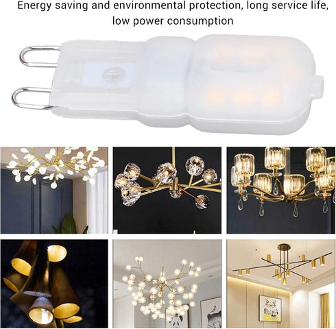 Hyuduo 6Pcs G9 LED Light Bulbs, Bi Pin Base Dimmable 3W Energy Saving 360 Degree Light Light Bulb for Chandelier Ceiling Lamps and Pendant Lamps H...