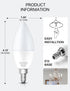 KINDEEP LED Candelabra Light Bulbs Dimmable 60 Watt Equivalent, Daylight 5000K, 600LM, E12 Candle Bulb Base 6W Ceiling Fan Lightbulbs Type B Bulb ...