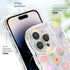 for iPhone 14 Pro Max Case, Cute Colorful Flower Curly Wave Clear Case with Lovely Flower Bracelet Chain for Women Girls Soft TPU Shockproof Prote...