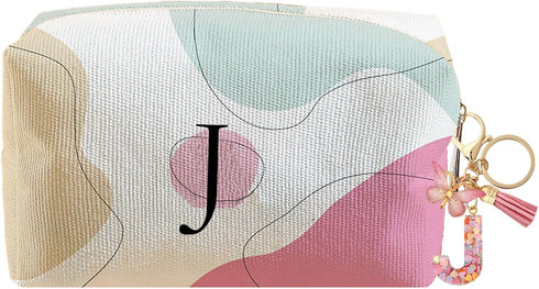LYDZTION Personalized Initial Makeup Bag Letter Keychain, Custom Makeup Cosmetic Bag for Women Mom Best Friend Teen Girls Birthday Wedding Persona...