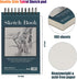 5.5" x 8.5" Sketchbook Set, Top Spiral Bound Sketch Pad, 2 Packs 100-Sheets Each (68lb/100gsm), Acid Free Art Sketch Book Artistic Drawing Paintin...