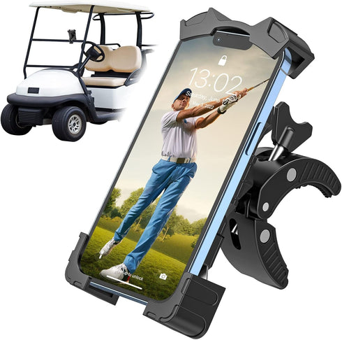 Universal Golf Cart Phone Holder, Adjustable Bike Phone Mount Bike Phone Holder for Handlebars Compatible with iPhone14,13,12,11, Pro Max ,Samsung...
