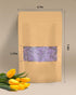 50pcs Kraft Bags with Window 4.7x7.8 Inches Brown Reusable Sealable Zip Lock Food Storage Stand up Paper Pouches for Home or Business...
