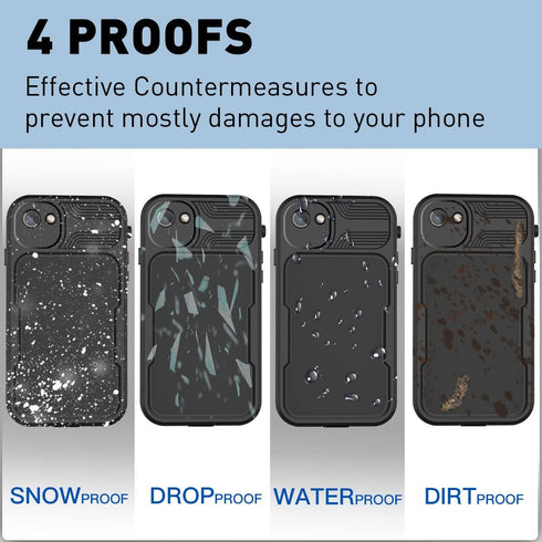 AICase iPhone SE 2020/2022/iPhone 7/8 Waterproof Case, 4.7" 360 Dustproof and Shockproof, IP68 Full Body Protection Fully Sealed Underwater Protec...