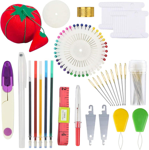 Similane Embroidery Kit 215 Pcs,100 Colors Threads,5 Pcs Embroidery Hoops,3 Pcs Aida Cloth,40 Sewing Pins,Cross Stitch Tools and Embroidery Starte...