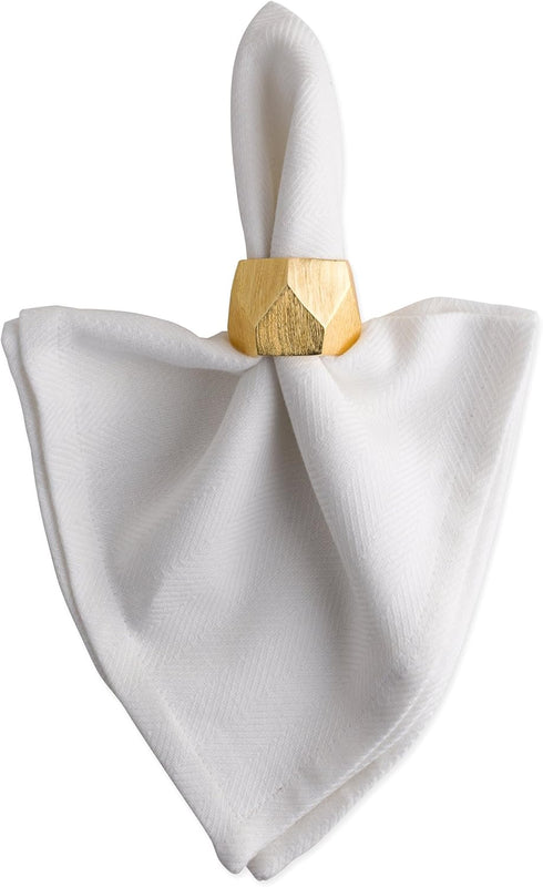 DII Decorative Geometric Napkin Ring Set, Triangle Band Gold, 6 Count...