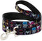 Disney Pet Leash, Dog Leash, Disney Sweet Chibi Villain Poses Polka Dot Black Lavender, 4 Feet Long 1.0 Inch Wide...