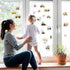 Tevxj Construction Vinyl Gel Clings, 20 Pcs Yellow & Black Transportation Stickers for Kids, Reusable Wall & Window Decor, Airplane, Truck Decals,...