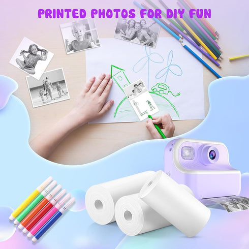Printer Paper for Kids Instant Print Camera - Thermal Printing Paper Set Refill Replace Printer Paper - Printing Paper Replacement 6 Rolls for TOZ...