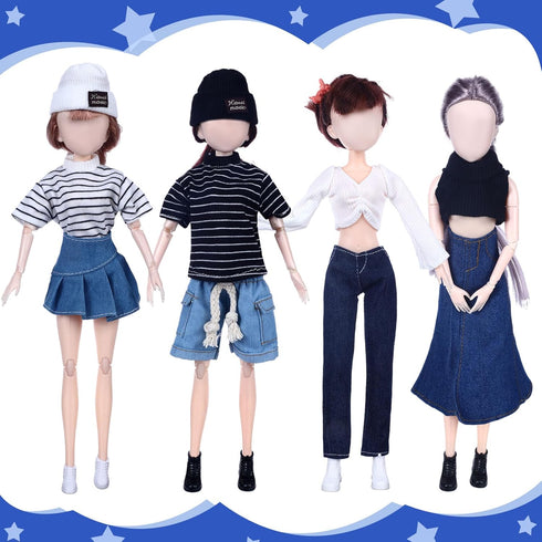 Geyoga 14 Pcs Doll Clothes and Accessories for 11.5 Inch Girl Doll Accessories Doll Denim Cotton Doll Cloth Doll Pants Shoes Casual Wear Clothes O...