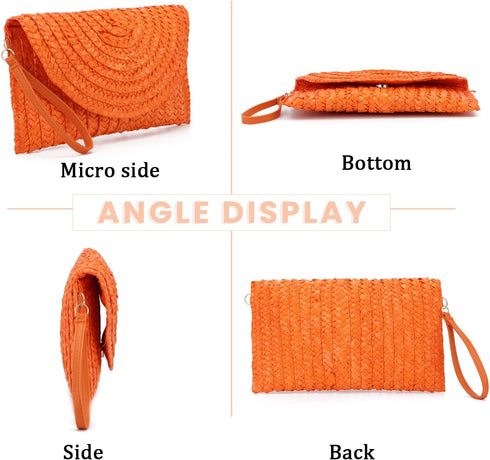 Straw Clutch Purse Bags for Women Summer Beach Purse Woven Straw Shoulder Bags Beach Clutch Bags...