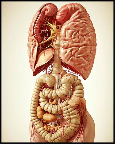 Posterizer 1 pcs-anatomical illustration of the human digestive system 1-Teachers & Classrooms-Abstract & Modern Art-School and classroom art- unf...