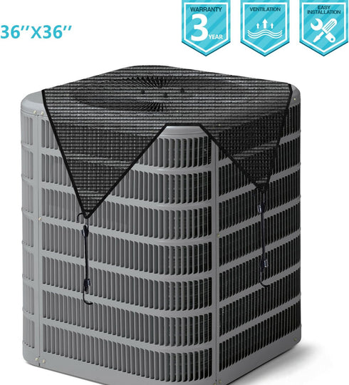 Coarbor 36"x36" Outdoor AC Unit Cover Mesh Outside Air Conditioner Compressor Condenser Defender Cover Dog Playpen Cover with 4 Bungee Cords...