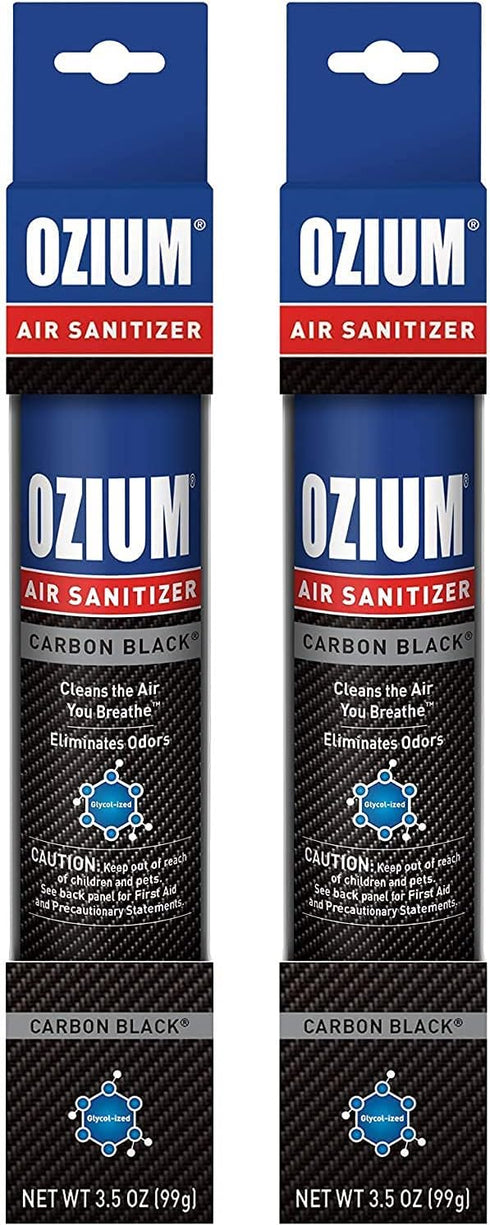 Ozium 3.5 Oz. Air Sanitizer & Odor Eliminator for Homes, Cars, Offices and More, Carbon Black Scent, 2 Pack...