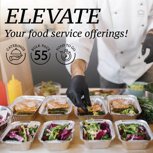 Spare Essentials 1 Lb Aluminum Pans with Lids (55 Pack) Disposable Baking Foil Containers, Takeout Food Storage, Freezer - Mini Foil Pans with Cle...