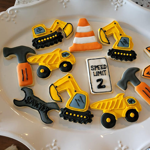 Construction Cookie Cutter Set-3 Inches-9 Piece- Excavator Digger Bulldozer Dump Truck Hammer Wrench Construction Tools Cutters Molds for Kids Con...