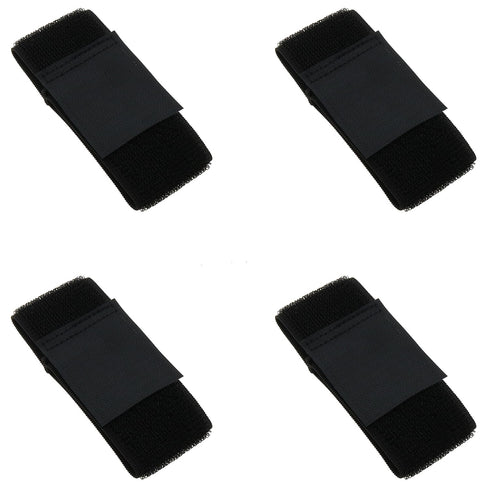 4PCS Adjustable Football Leg Wrap Black Nylon Elasticated Sweatband Anti Collision Sport Bandage Leg Brace Suitable for Running Mountaineering Hik...