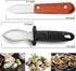 6.8’’ and 7.9’’ Stainless Steel Oyster Shucking Knives and 4Pieces of Level 5 Cut-Resistant Gloves (L), Oyster Knife Suitable For All Kinds of She...