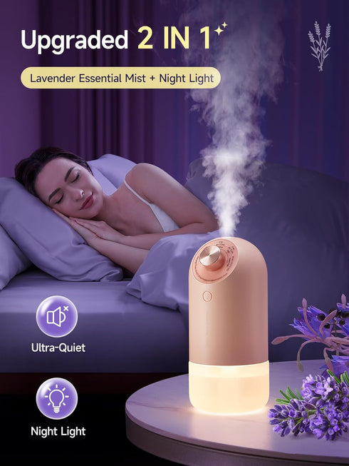One Fire Lavender Scent Diffuser Waterless Diffuser, 4 Mist Scent Diffusers for Home Bathroom Diffuser Last 90 Days, 1800mAh Battery Operated Diff...