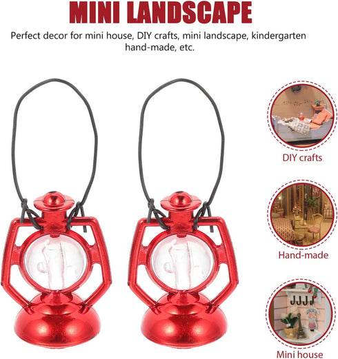 Toddmomy Mini Dollhouse Lantern 6Pcs Mini Kerosene Lamp Miniature Lantern Micro Landscape Ornament Mini Lantern for Dollhouse Accessories...