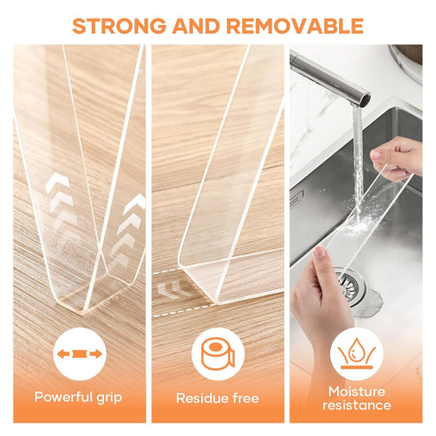 Double Sided Tape Heavy Duty Removable Wall Tape, Multipurpose Strong Clear & Tough Nano Mounting Adhesive for Home Office wall decor, Poster Hang...