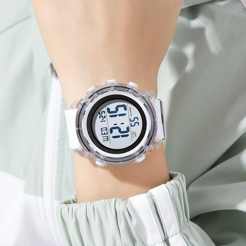 Watches for Men Multifunctional Waterproof Watch LED Digital Watch Transparent Case Silicone Strap Sports Watch...