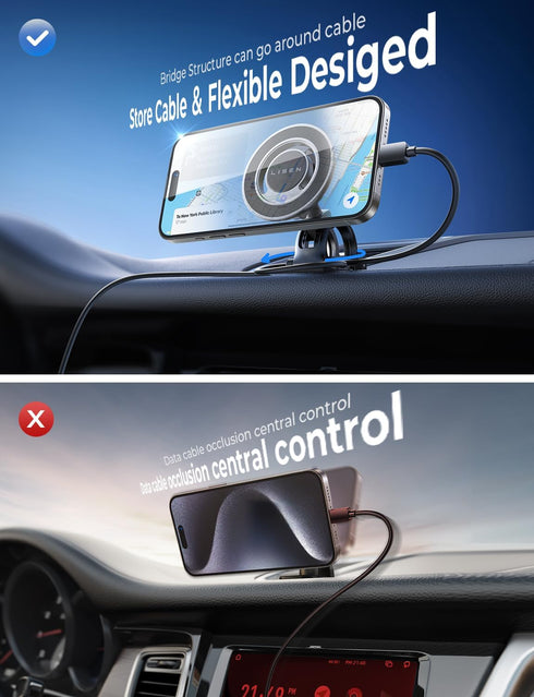 LISEN for Magsafe Car Mount, Magnetic Phone Holder for Car Vent Phone Mount, Hands Free Phone Mount for Car Accessories Dashboard Windshield Vent ...