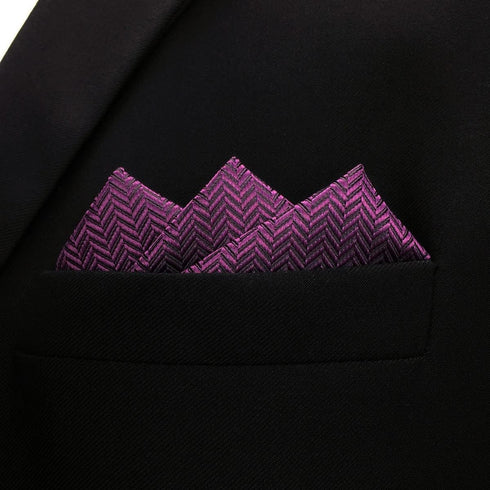 S&W SHLAX&WING Silk Ties for Men Suit Neckties Purple Solid Colors Extra Long Matching Pocket Square...