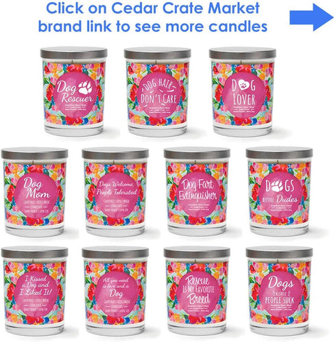 CEDAR CRATE MARKET Funny Candles - Dogs Welcome, People Tolerated, Grapefruit, Rose, Musk, Soy, 10 Oz. Jar Candle, Dog Lover Gifts for Women, Dog ...
