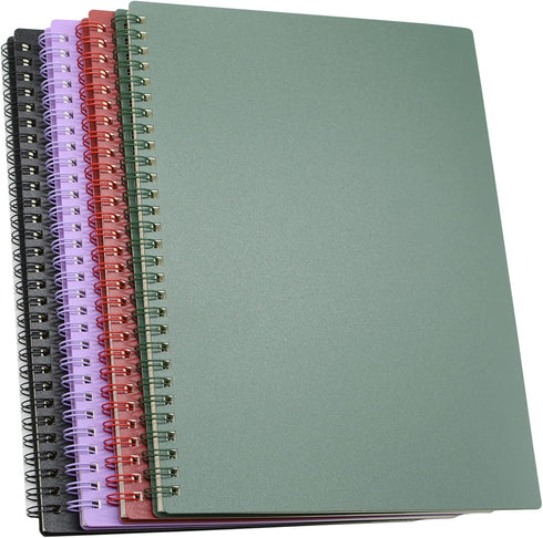 Yansanido Spiral Notebook, 4 Pcs 10 Inch x 7.4 Inch B5 Thick Plastic Hardcover 7mm College Ruled 4 Color 80 Sheets -160 Pages Journals for Study, ...