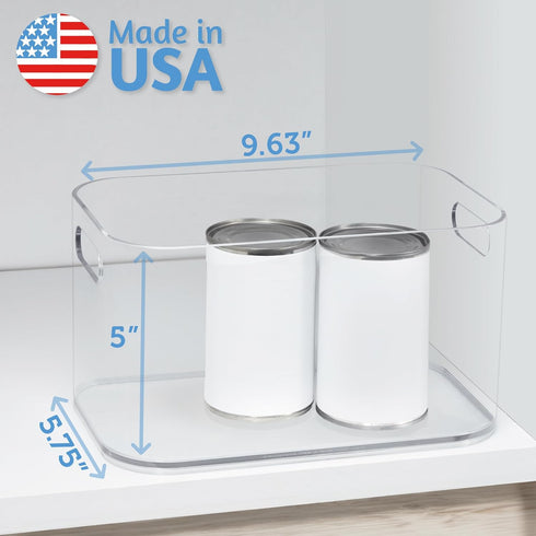 STORi Bliss 10" x 6" Open Clear Pantry Organizer Bin, Plastic Containers with Handle for Kitchen, Fridge, Cabinet, Closet, Bathrom, Undersink Stor...