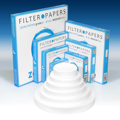 12.5 cm Lab Filter Paper, Standard Qualitative Grade 1 - ZENPORE Medium Flow 125 mm...