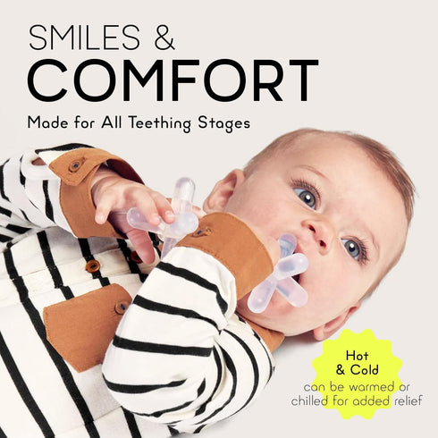 Moonjax Natural Rubber Baby Teething Toys - Baby teether for Infants, Toddlers, Newborns, CPSIA Certified...