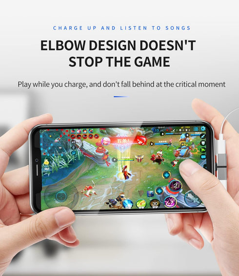 Headphone Adapter for Iphone(2pack)Adaptador para Splitter Audio and Charge Charger Dual Lightning Earphone 2 in 1 Dongle Jack Earbud Cable Compat...