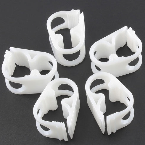 1/4" - 1/2" Plastic Tubing Clamps Adjustable Tube Clamp, Laboratory Pinch Valve Flow Control Hose Clamp - Pack of 5 White...