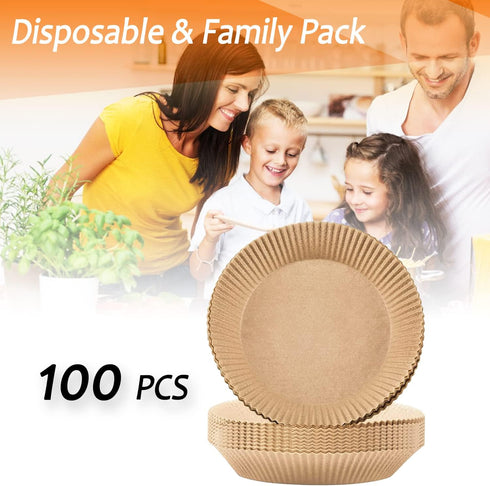 100 PCS Air Fryer Liners Disposable, Parchment Paper Liners for Air Fryer Basket, Air Fryer Sheets Round for Baking, Air Fryer Accessories...