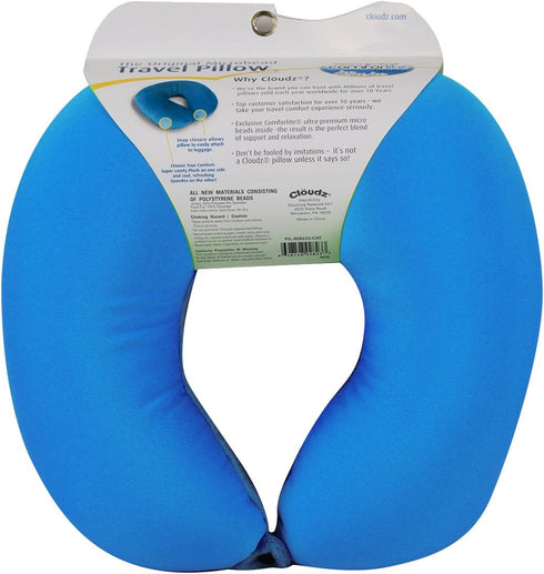 Cloudz Dual Comfort Microbead Airplane Travel Neck Pillow. Soft Cozy Plush Fabric on One Side, Cool Relaxing Spandex on The Other! Customize Your ...
