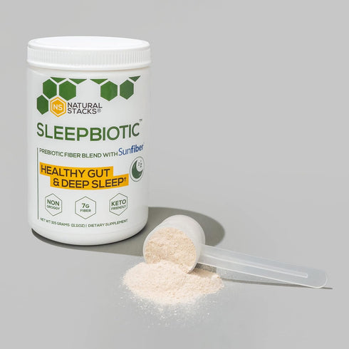 SleepBiotic Prebiotic Fiber Blend - Prebiotic Fiber Powder w/German Chamomile & Green Banana Flour - Prebiotic Powder Fiber Supplement for Healthy...