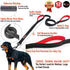 Dog Leash 8ft Long - Black - Traffic Padded Two Handle - Heavy Duty - Double Handles Lead for Control Safety Training - Leashes for Large Dogs or ...