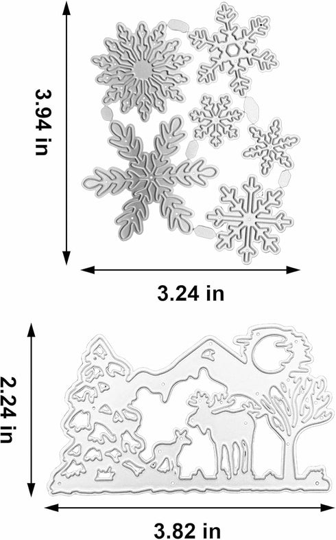 Christams Deer Die Cuts for Card Making Snowflake Die Cuts Clearance Winter Embossing Stencils for Cards Metal Cutting Dies for Craft Card Album S...
