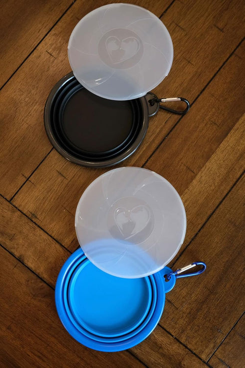 2-Pack Collapsible Dog Bowls - Portable Pet Feeding Bowl - Portable Travel Feeding Bowl for Cats Dogs - Foldable Space Saving Feeding Food Bowls f...