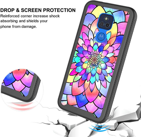 Case for Moto G Play (2021),Moto G Play 2021 Design Cute Case,Shockproof Dual Layer Armor Protective Boys Men Girls Women Floral Flower Bumper Pho...