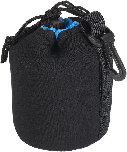 PATIKIL Camera Lens Bag, 3.3" IDx5.5 H Drawstring Lens Pouch with Thick Protective Neoprene, Lens Case for DSLR Camera Lens, Water Coffee Cups, Bl...